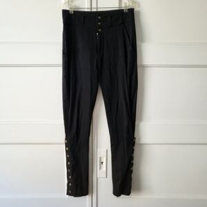 Necessary Evil Punk Goth High Rise Pants Snap Adjustable Fit Size Small